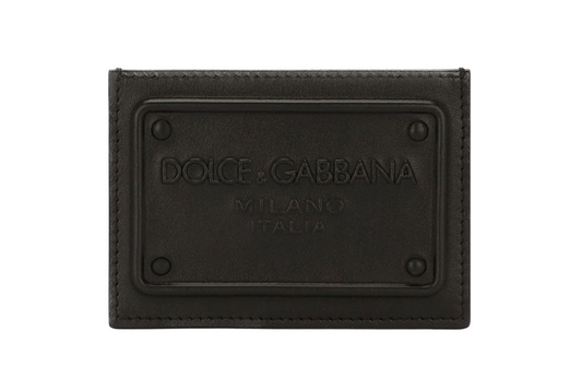 DOLCE & GABBANA - PORTACARTE IN PELLE CON LOGO