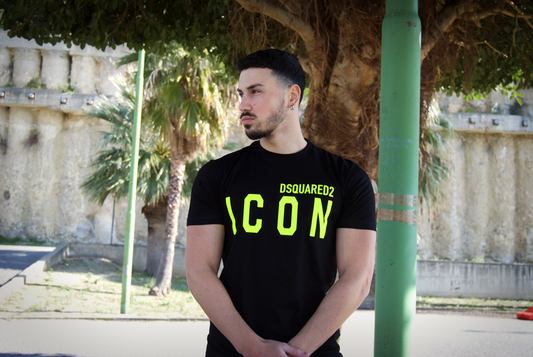 DSQUARED2 ICON - T-SHIRT CON STAMPA FLUO